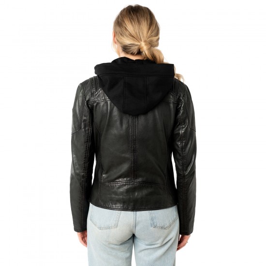 Geaca de Piele Dama Mauritius Verde Inchis MWGianna