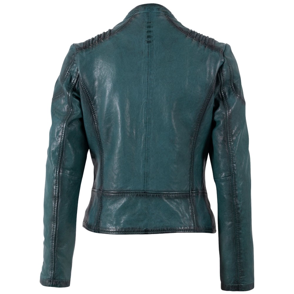 Geaca de Piele Dama Mauritius Verde Petrol MWGionna