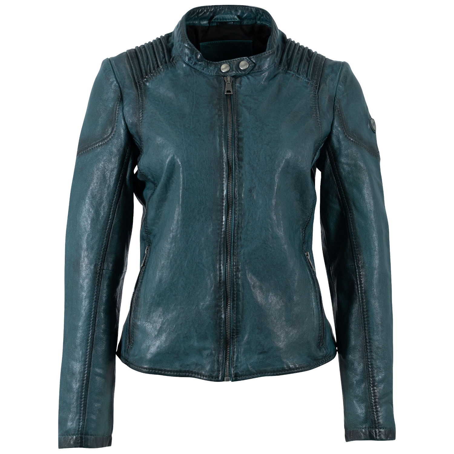 Geaca de Piele Dama Mauritius Verde Petrol MWGionna – Geci de Piele
