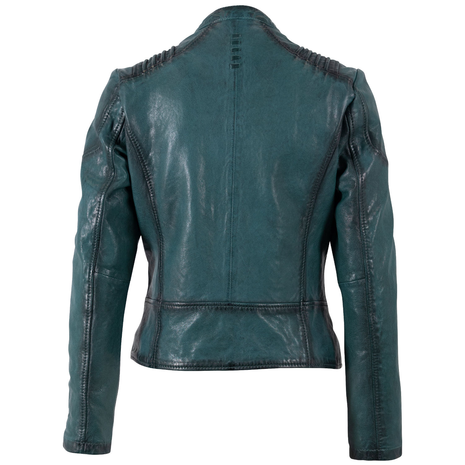 Geaca de Piele Dama Mauritius Verde Petrol MWGionna – Geci de Piele