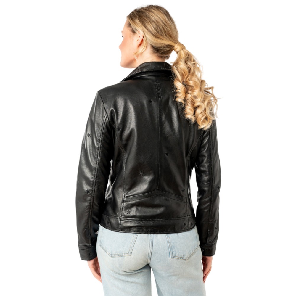 Geaca de Piele Dama Mauritius Neagra MWHoshie - readytowear