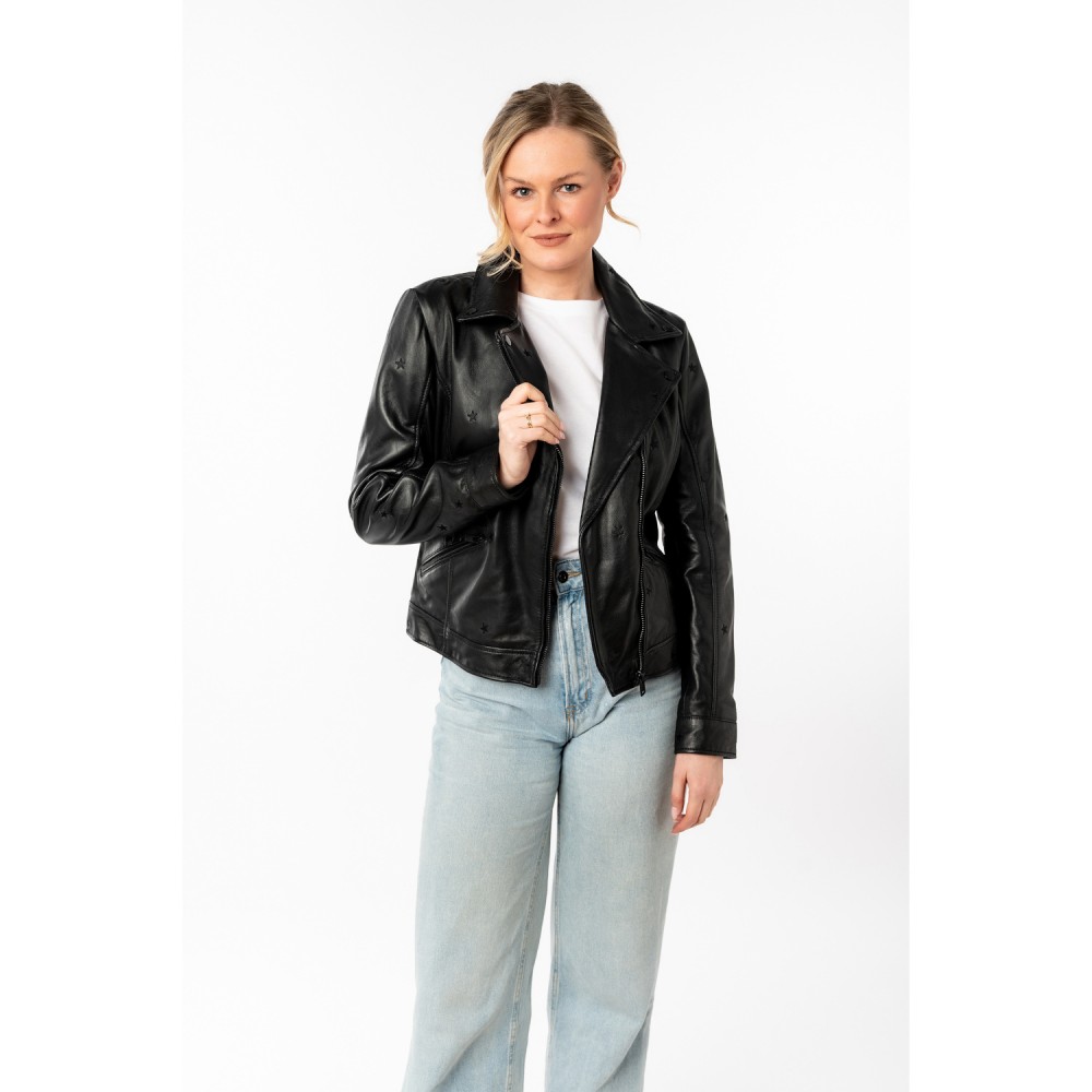 Geaca de Piele Dama Mauritius Neagra MWHoshie - readytowear