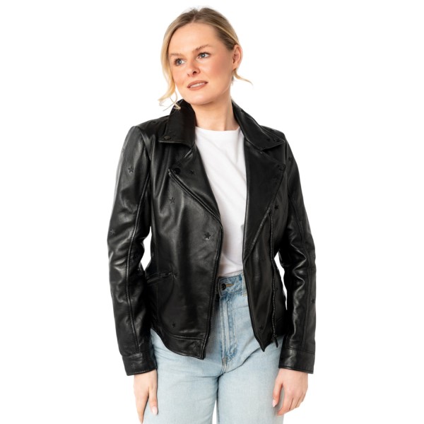 Geaca de Piele Dama Mauritius Neagra MWHoshie