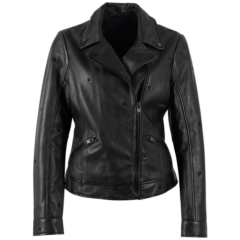 Geaca de Piele Dama Mauritius Neagra MWHoshie – Geci de Piele