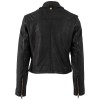 geaca piele dama mauritius mwinessa neagra fermoar asimetric accesorii aurii guler biker