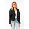 geaca piele dama mauritius mwinessa neagra fermoar asimetric accesorii aurii guler biker