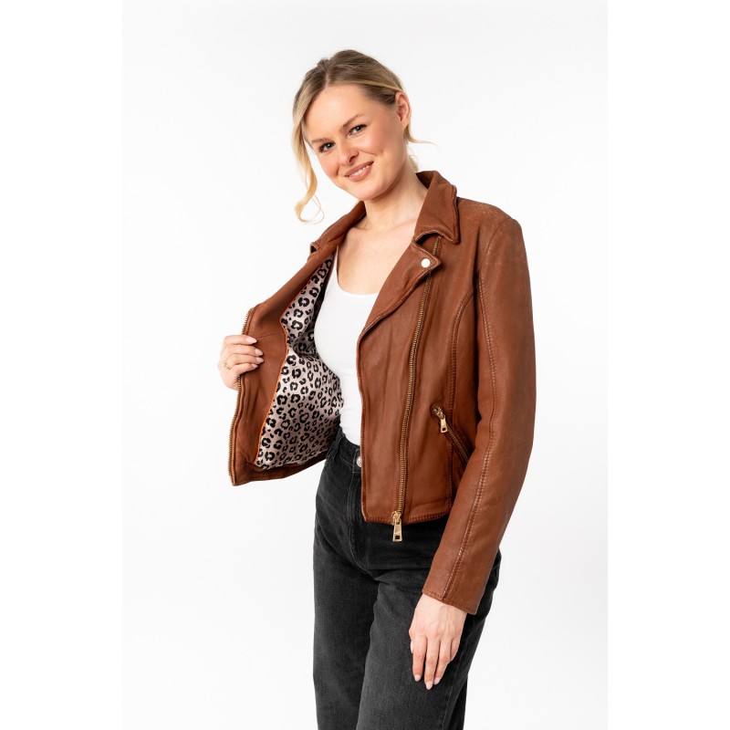 Geaca de Piele Dama Mauritius Whiskey MWInessa – Geci de Piele