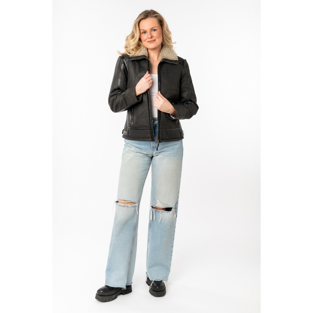 Cojoc de Piele Dama Mauritius Antracit MWIske - readytowear