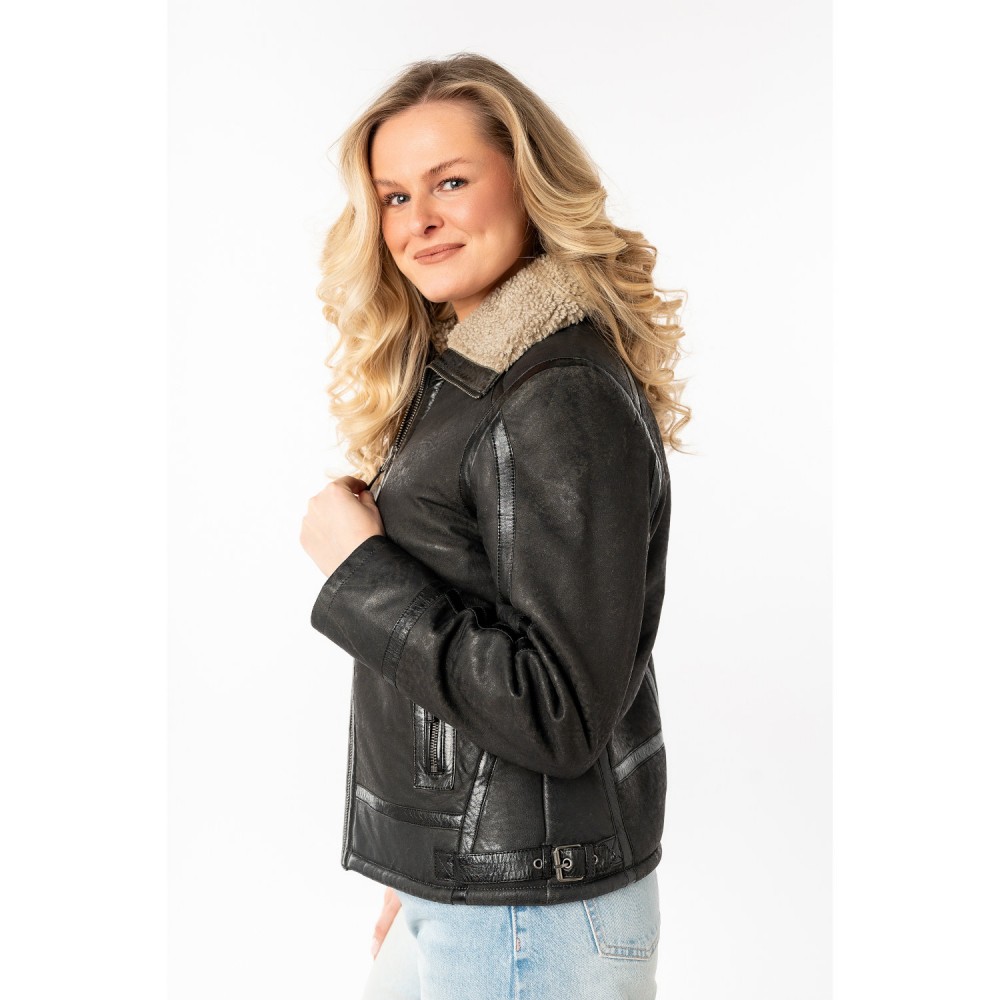 Cojoc de Piele Dama Mauritius Antracit MWIske - readytowear