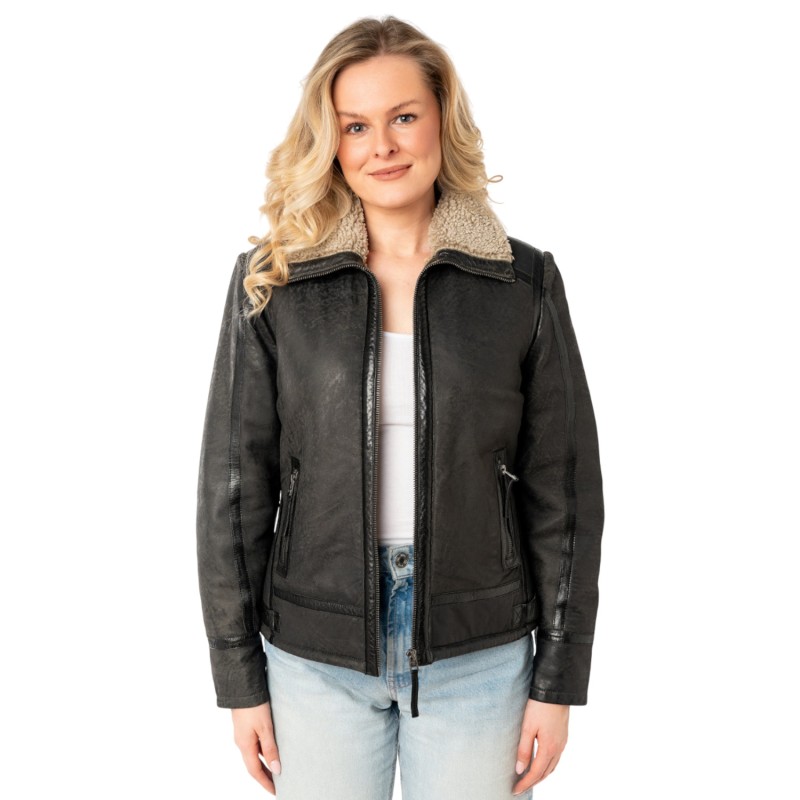 Cojoc de Piele Dama Mauritius Antracit MWIske – Geci de Iarna