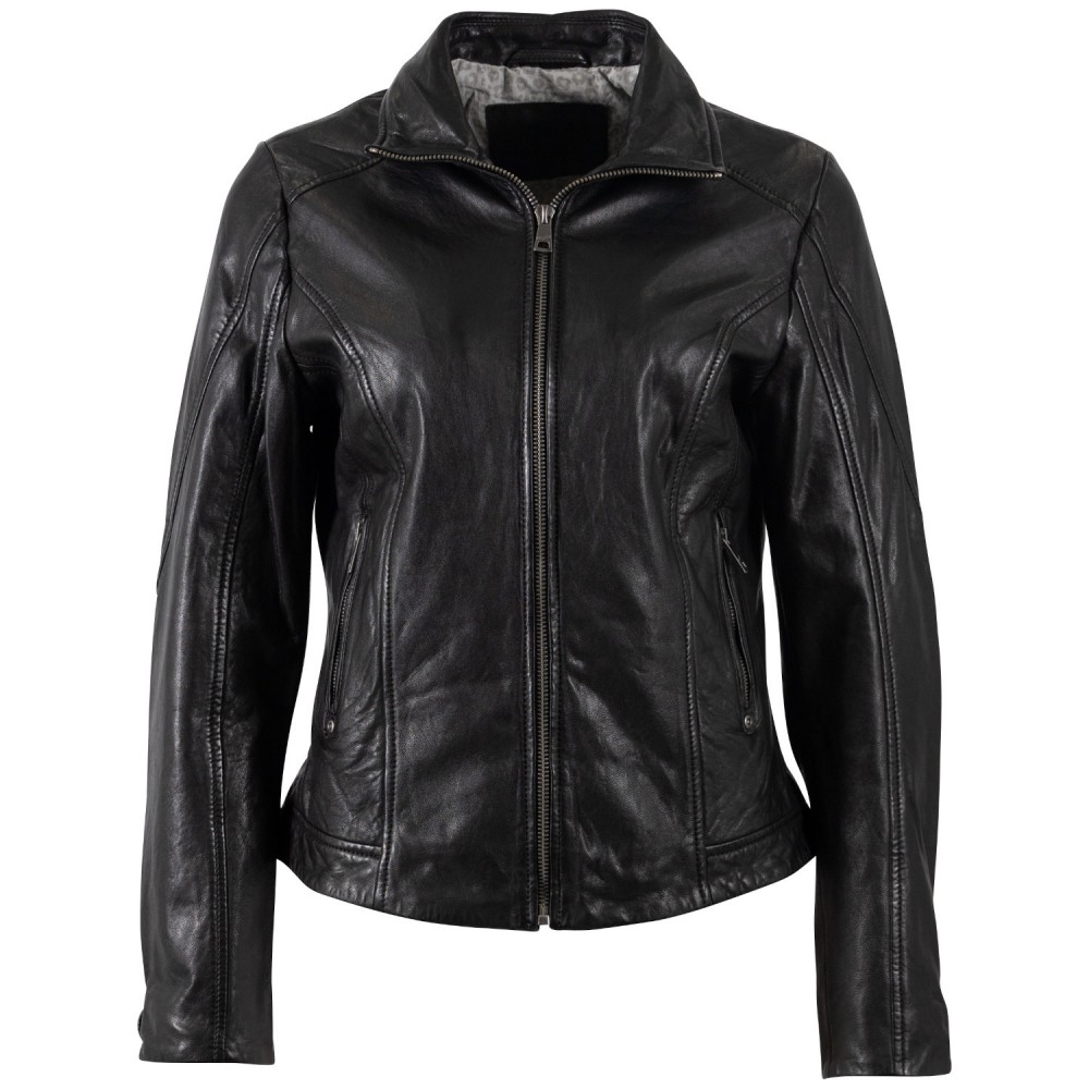 Geaca de Piele Dama Mauritius Neagra MWJolah - readytowear