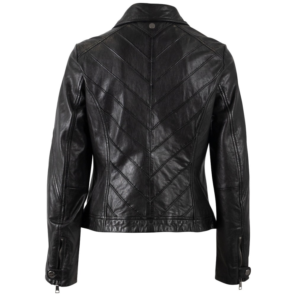 Geaca de Piele Dama Mauritius Neagra MWJolah - readytowear