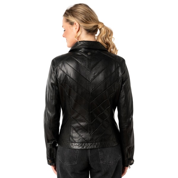 Geaca de Piele Dama Mauritius Neagra MWJolah Geaca de Piele Dama Mauritius Neagra MWJolah