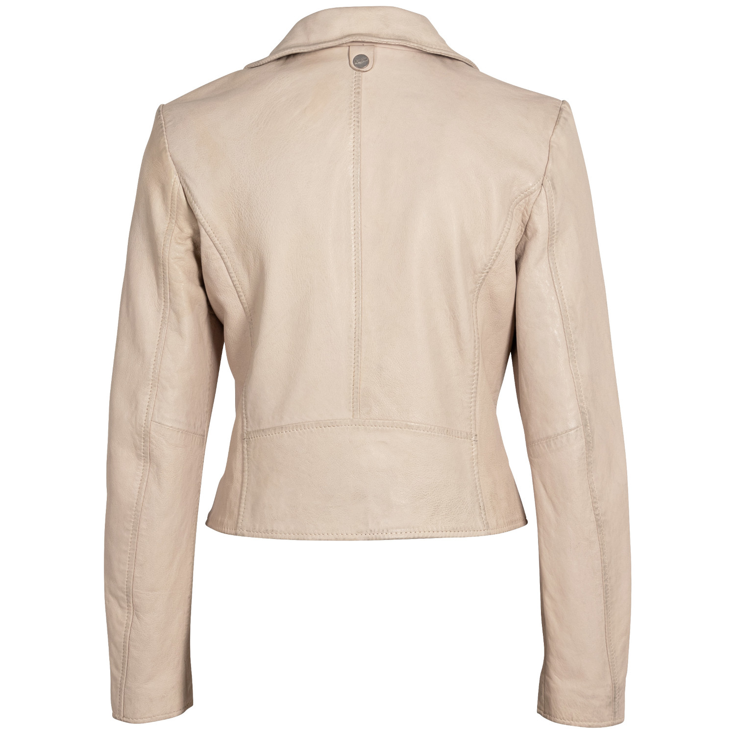 Geaca Scurta de Piele Dama Mauritius Alb Murdar MWKajah – Geci de Piele