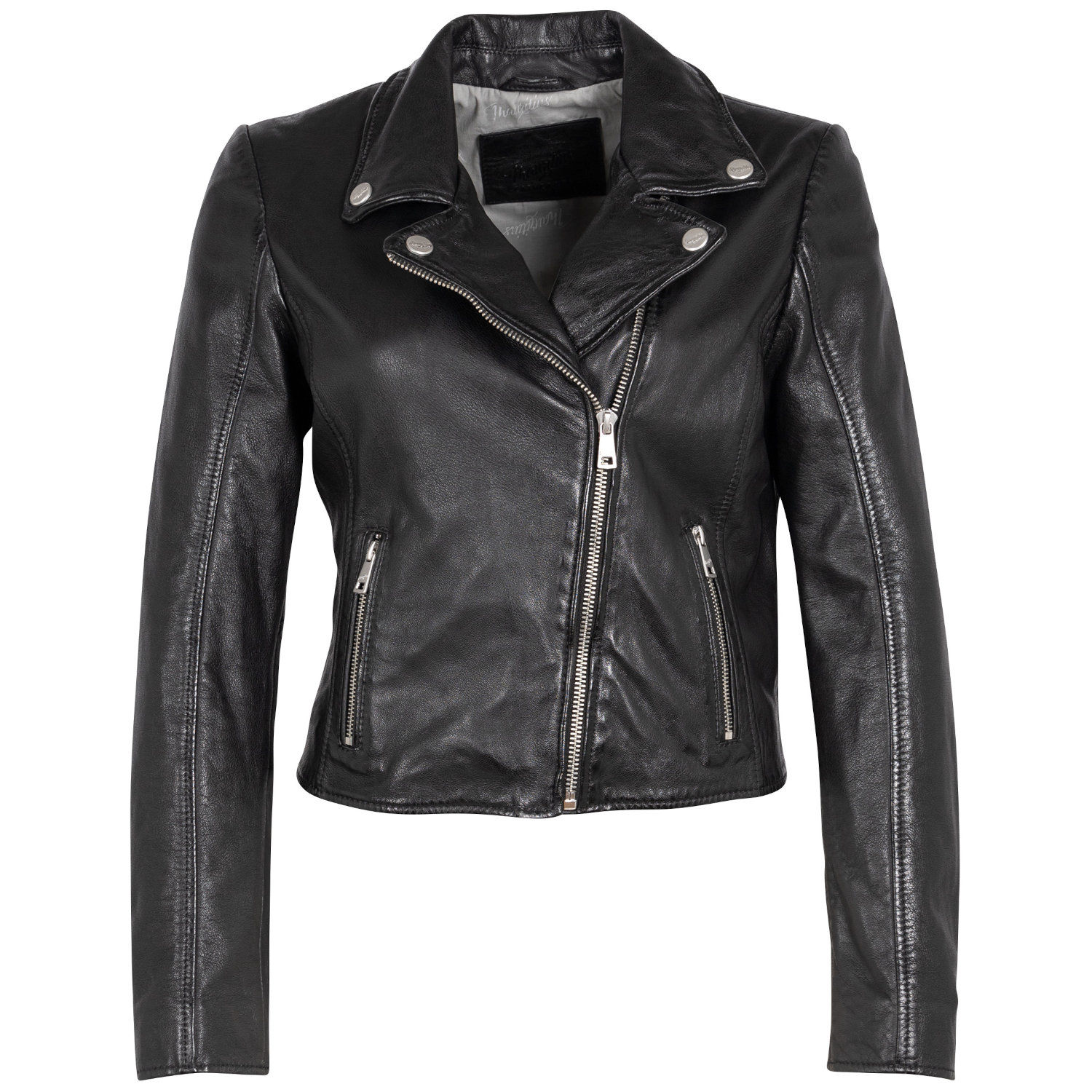 Geaca Scurta de Piele Dama Mauritius Neagra MWKajah – Geci de Piele