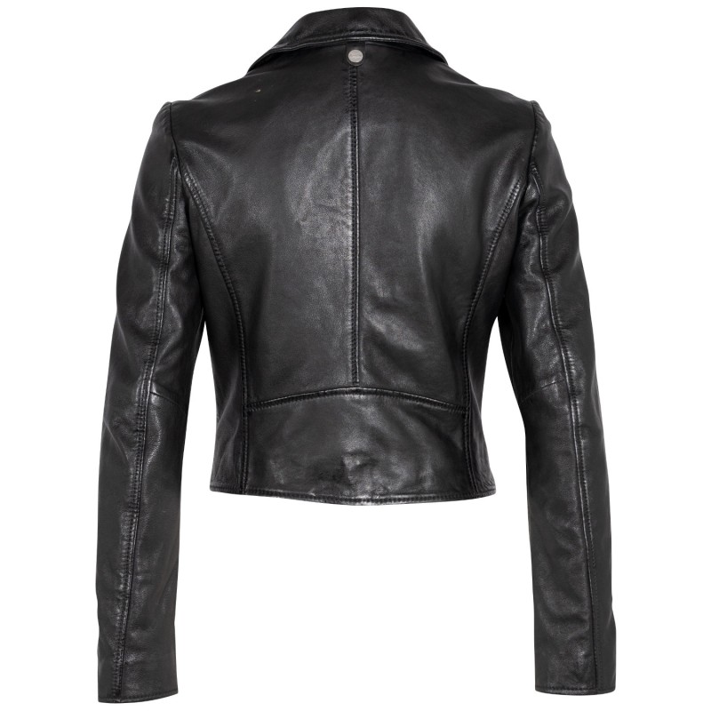 Geaca Scurta de Piele Dama Mauritius Neagra MWKajah – Geci de Piele