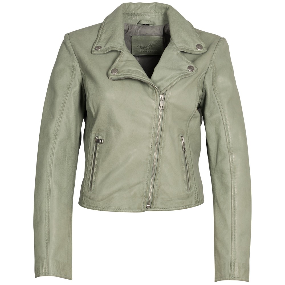 Geaca Scurta de Piele Dama Mauritius Verde Menta MWKajah - readytowear