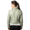 Geaca Piele Mauritius MWKajah - Stil Biker Minimalist Verde Mentă geaca piele dama mauritius verde menta mwkajah biker umeri simpli