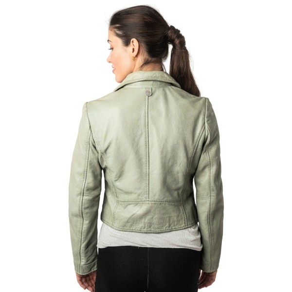 Geaca Scurta de Piele Dama Mauritius Verde Menta MWKajah Geaca Scurta de Piele Dama Mauritius Verde Menta MWKajah