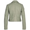 Geaca Piele Mauritius MWKajah - Stil Biker Minimalist Verde Mentă geaca piele dama mauritius verde menta mwkajah biker umeri simpli