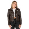 Geacă piele damă maro Mauritius MWKalea stil biker