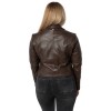 Geacă piele damă maro Mauritius MWKalea stil biker