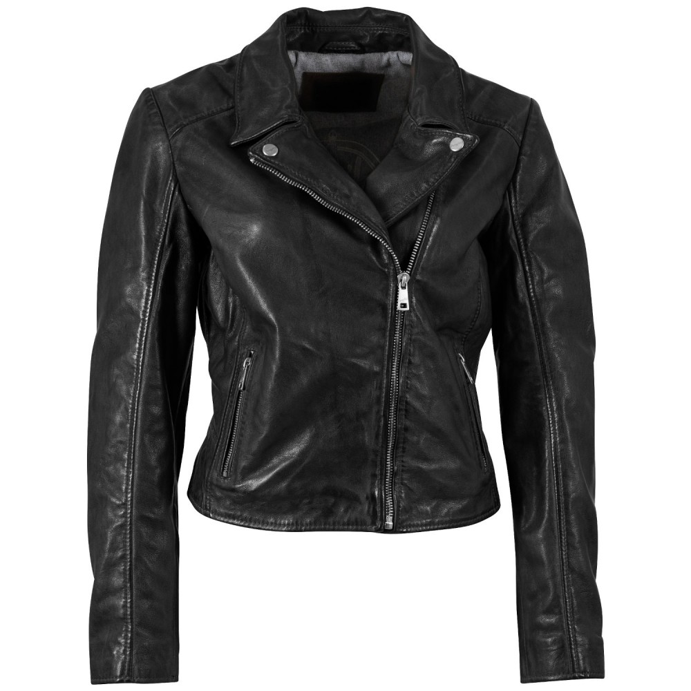 Geaca de Piele Dama Mauritius Neagra MWKalea