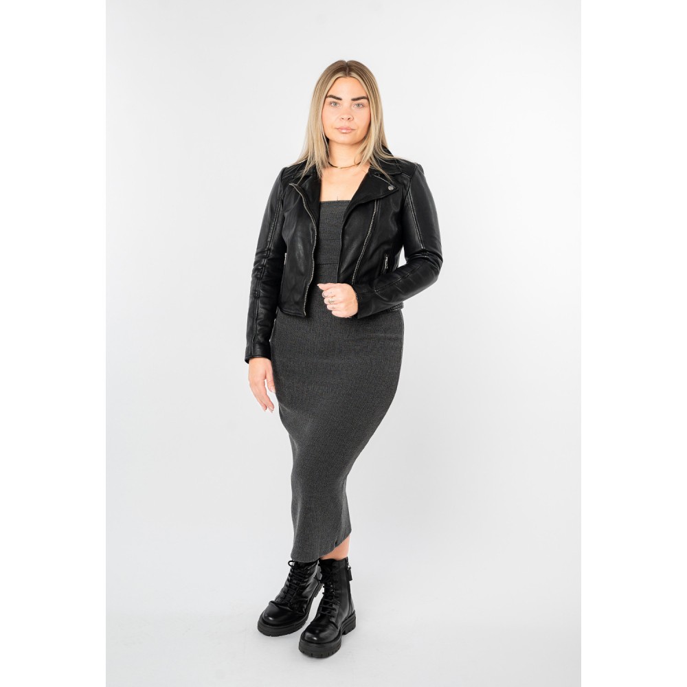 Geaca de Piele Dama Mauritius Neagra MWKalea