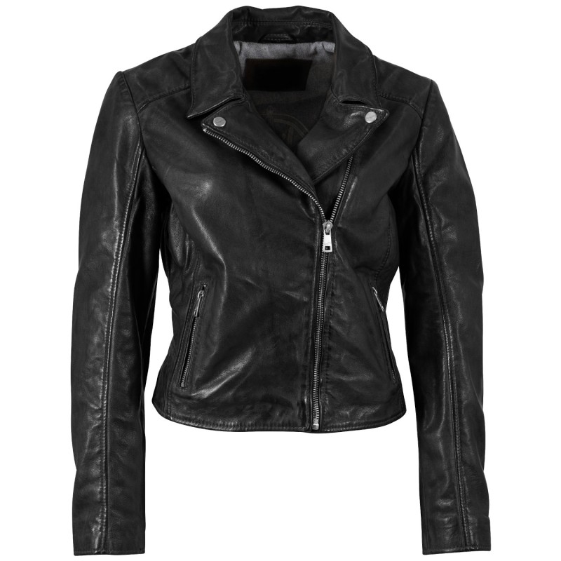 Geaca de Piele Dama Mauritius Neagra MWKalea – Geci de Piele