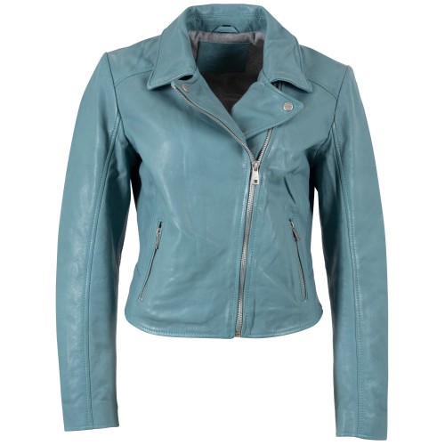 Geaca de Piele Dama Mauritius Turcoaz Deschis MWKalea
