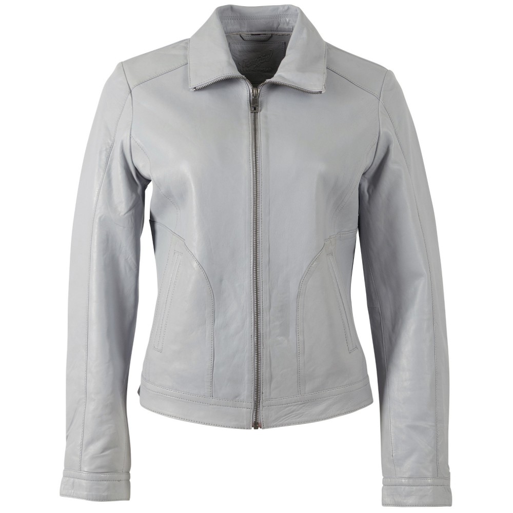 Geaca de Piele Dama Mauritius Albastru Deschis MWKaroh