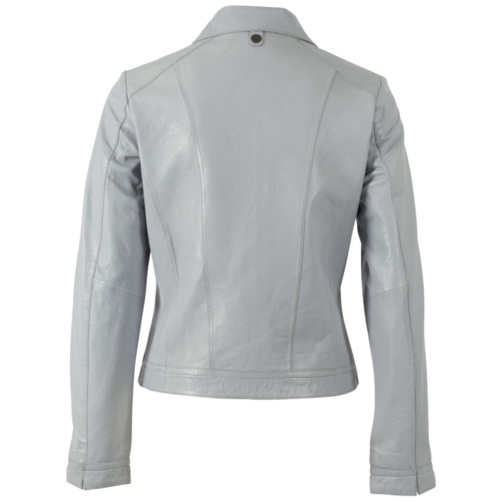 Geaca de Piele Dama Mauritius Albastru Deschis MWKaroh