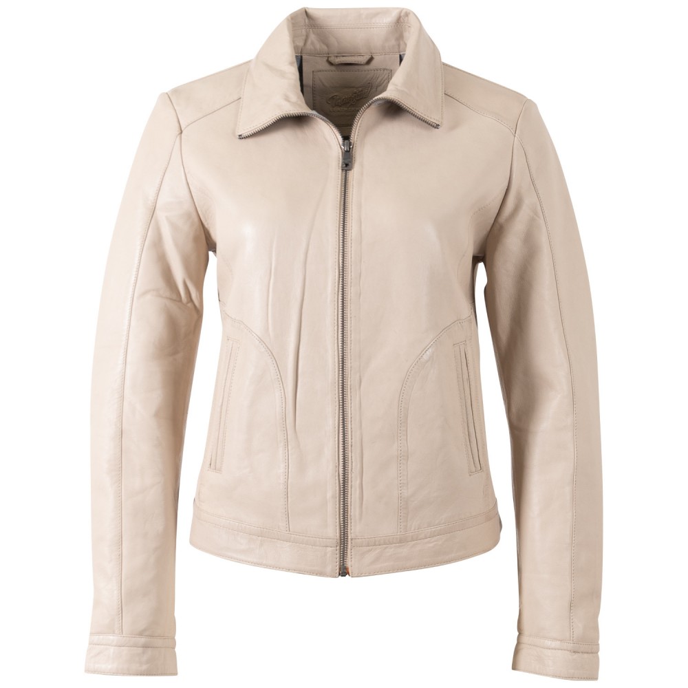 Geaca de Piele Dama Mauritius Bej MWKaroh