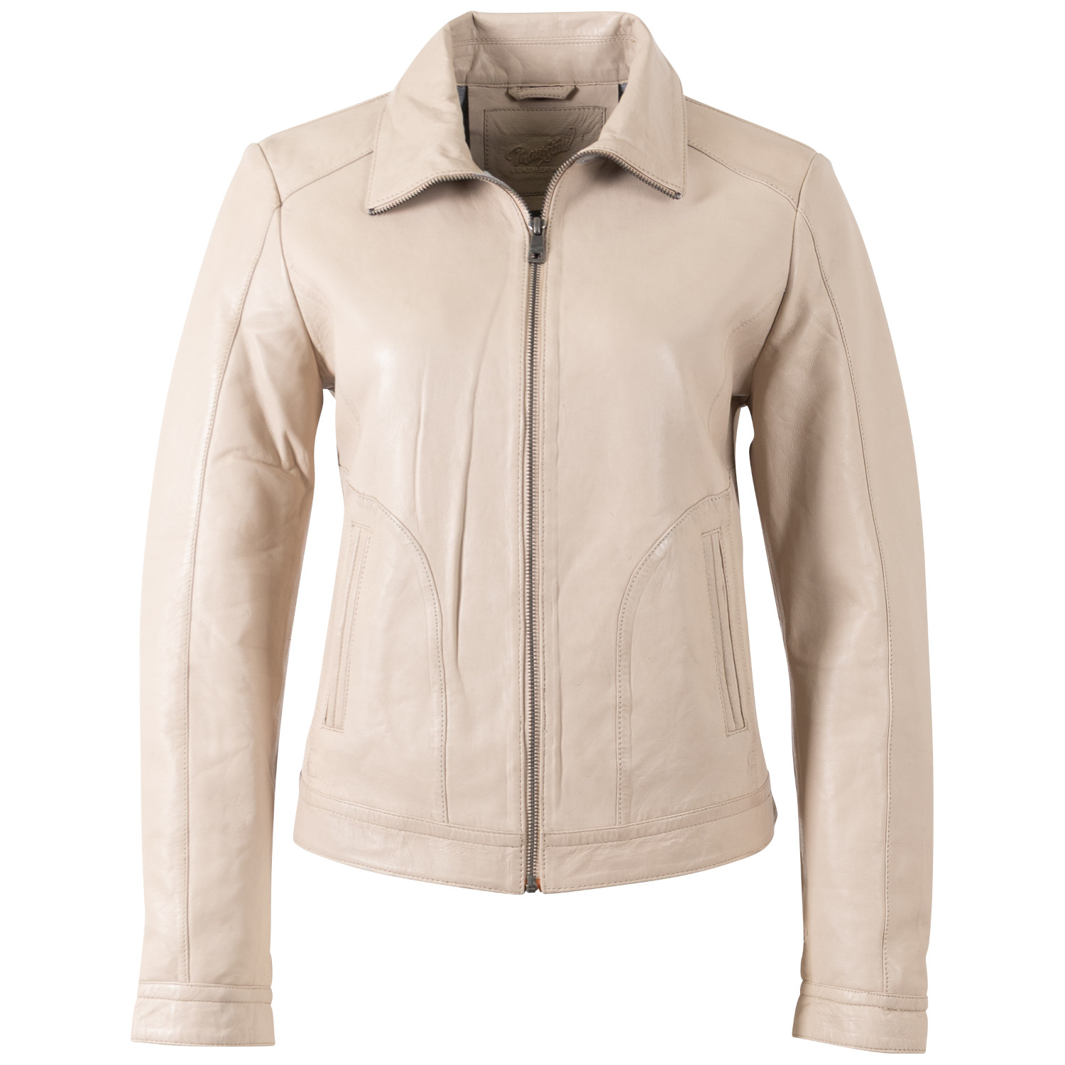 Geaca de Piele Dama Mauritius Bej MWKaroh – Geci de Piele