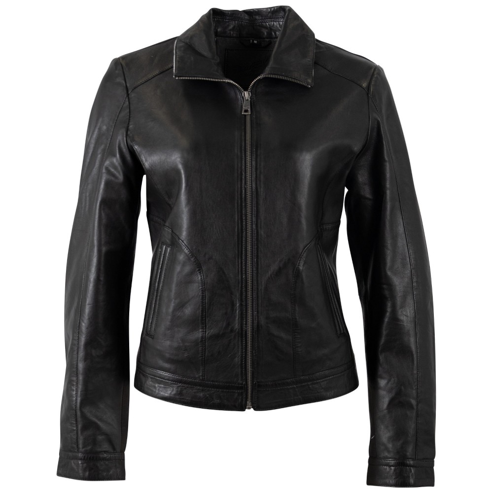 Geaca de Piele Dama Mauritius Neagra MWKaroh