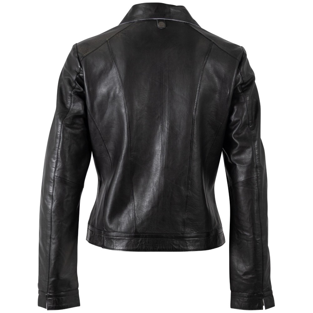 Geaca de Piele Dama Mauritius Neagra MWKaroh