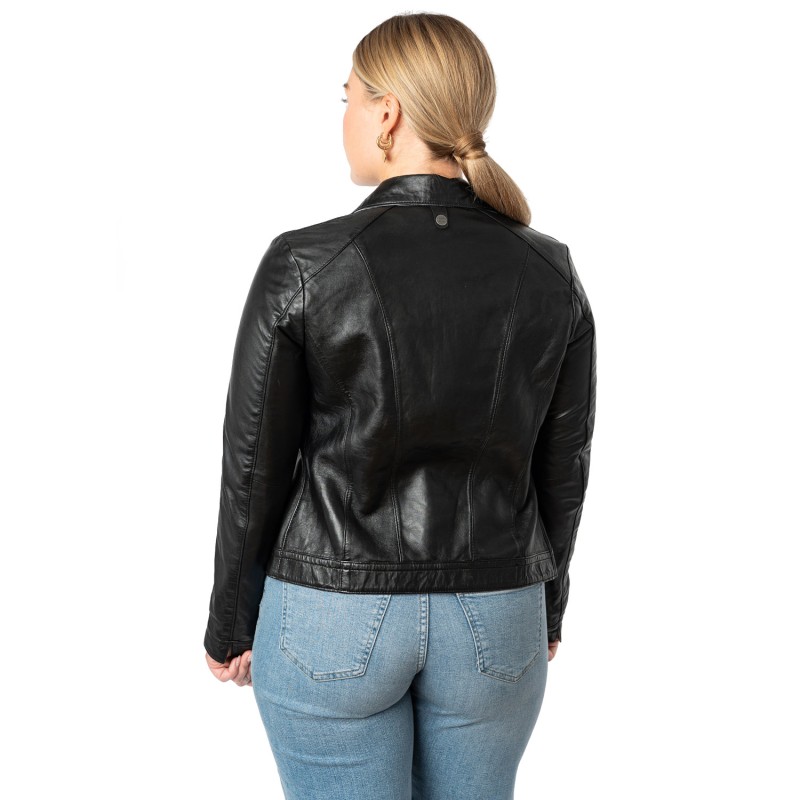 Geaca de Piele Dama Mauritius Neagra MWKaroh – Geci de Piele