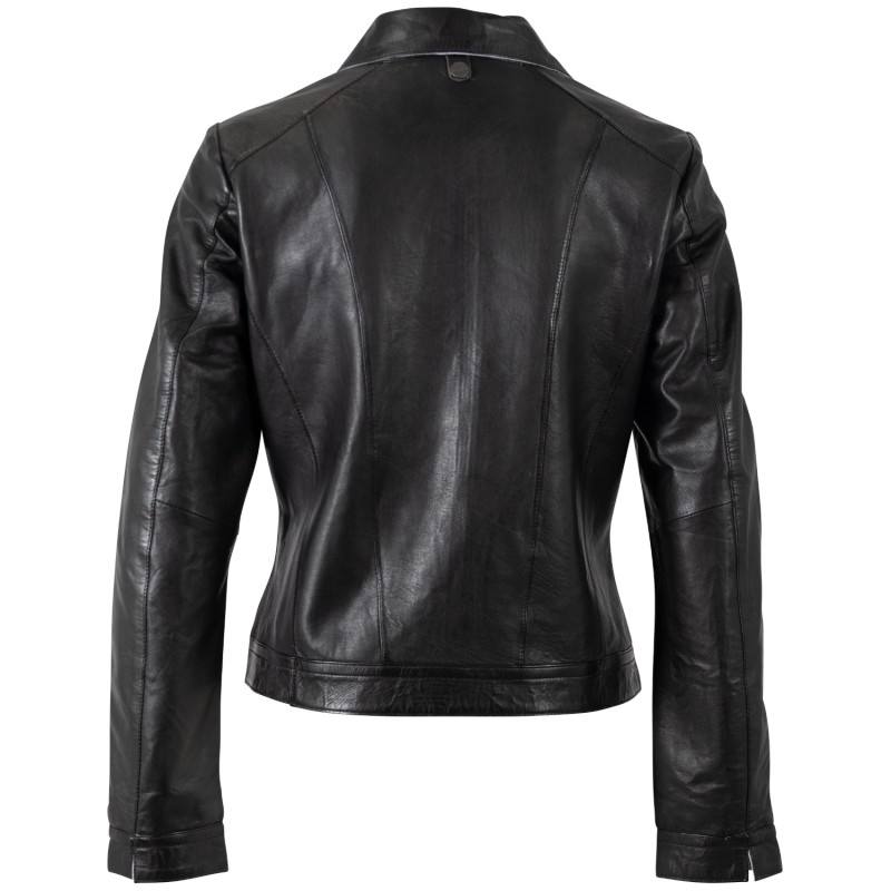 Geaca de Piele Dama Mauritius Neagra MWKaroh – Geci de Piele