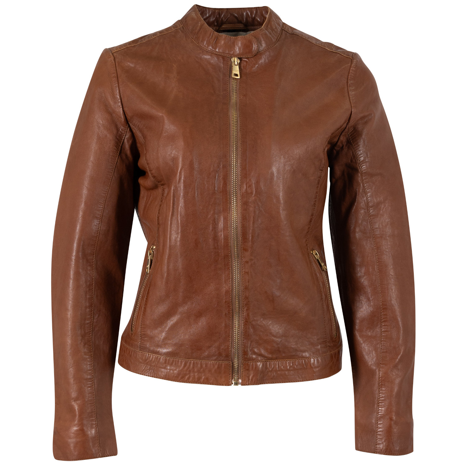 Geaca de Piele Dama Mauritius Coniac MWKawira: Regular Fit Stil Biker