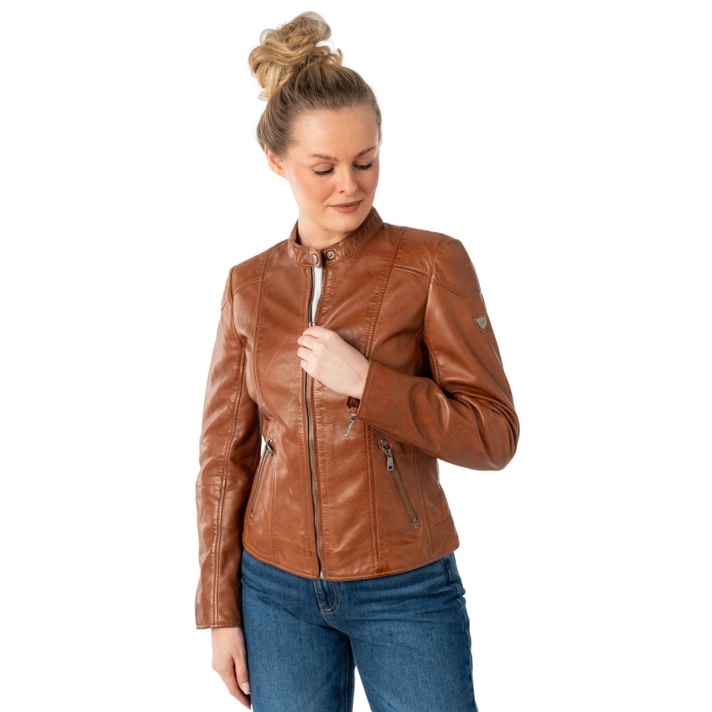 Geaca de Piele Dama Mauritius Coniac MWKeili - readytowear