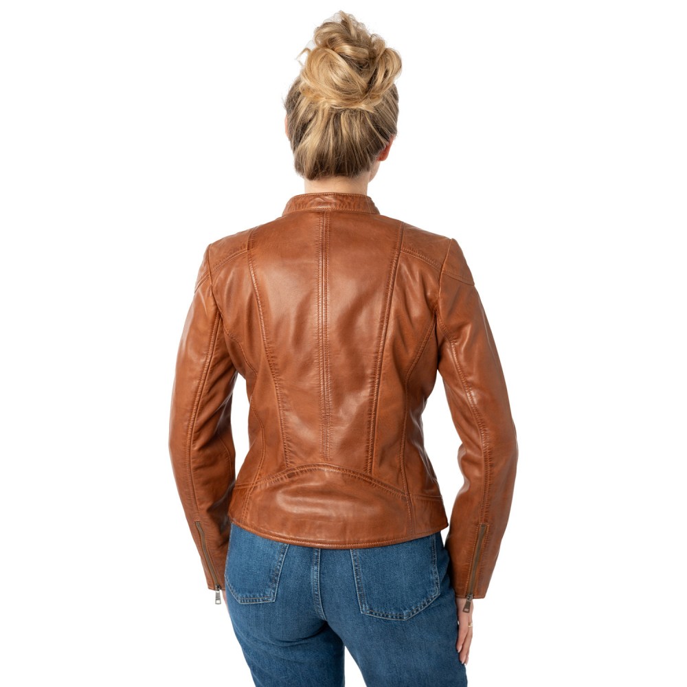 Geaca de Piele Dama Mauritius Coniac MWKeili - readytowear