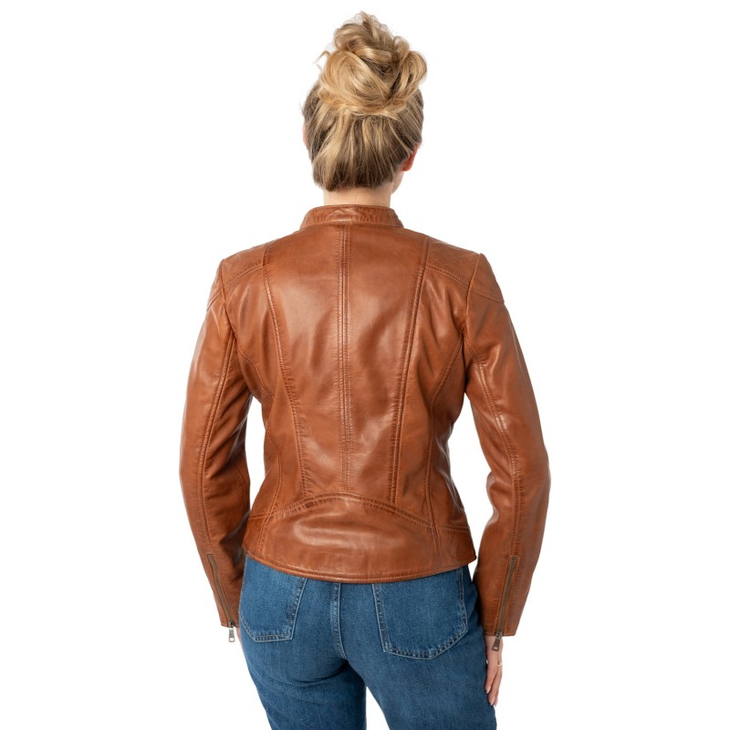 Geaca de Piele Dama Mauritius Coniac MWKeili – Geci de Piele