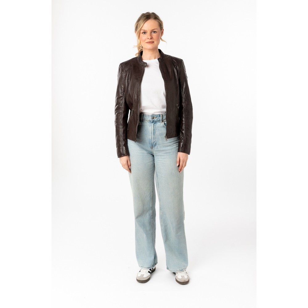 Geaca de Piele Dama Mauritius Maro Inchis MWKeili - readytowear