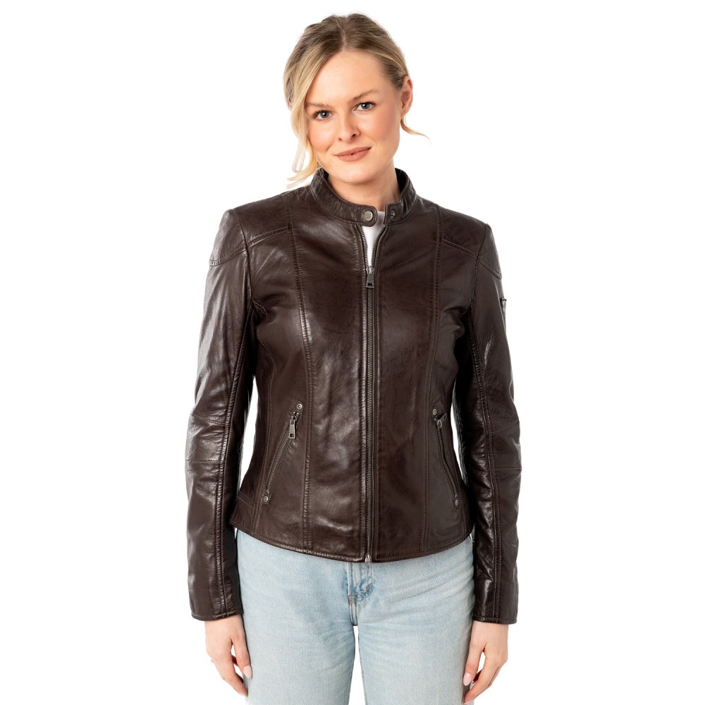 Geaca de Piele Dama Mauritius Maro Inchis MWKeili - readytowear