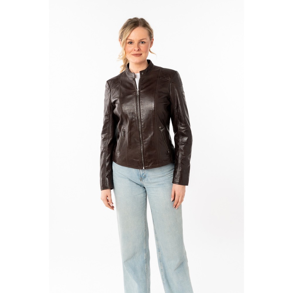 Geaca de Piele Dama Mauritius Maro Inchis MWKeili - readytowear