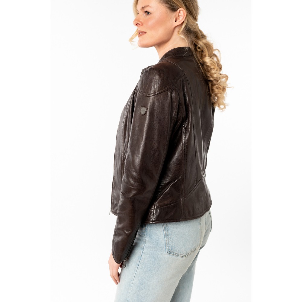 Geaca de Piele Dama Mauritius Maro Inchis MWKeili - readytowear