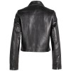 geaca scurta piele dama mauritius mwlefei neagra stil camasa cu capse