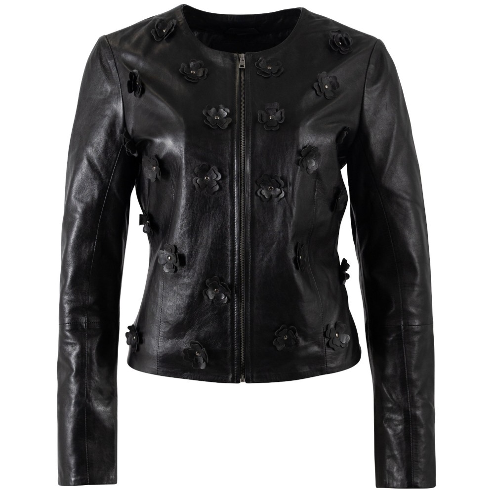 Geaca de Piele Dama Mauritius Neagra MWLefeu