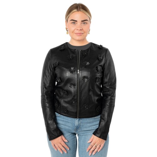 Geaca de Piele Dama Mauritius Neagra MWLefeu