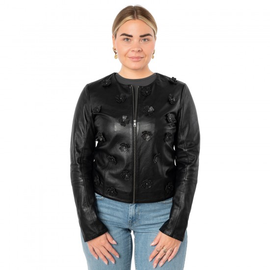 Geaca de Piele Dama Mauritius Neagra MWLefeu